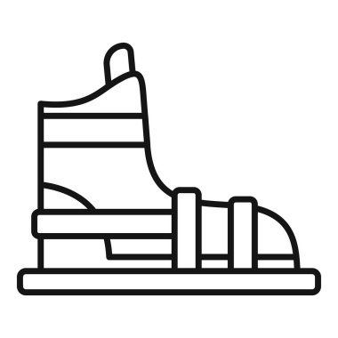 Ortopedik ya da ortopedik bot, ayak korsesi, yürüyüş alçısı ya da yürüyüş botu, kırık bir bacağı ya da ayağı ameliyat sonrası ya da yaralandıktan sonra koruyan, çizgi simgesi