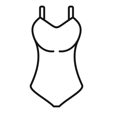 Kadın mayosunu temsil eden tek parçalı bir mayo simgesi.