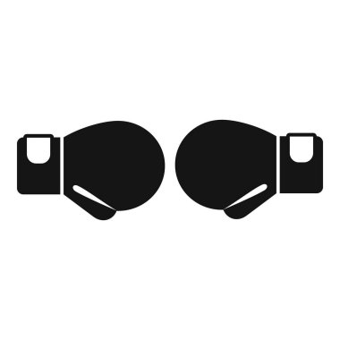 Boks ve dövüş sporlarını temsil eden bir çift boks eldiveninin siyah ve beyaz simgesi.