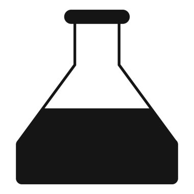 Sıvı içeren kimyasal bir şişenin simgesi. Bilimsel deneyleri temsil etmek için ideal.