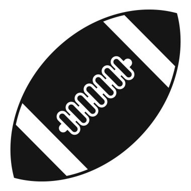 Yan yatmış bir Amerikan futbolunun basit siyah-beyaz çizimi.