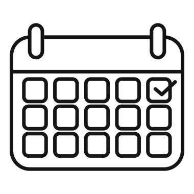 Aylık takvim sayfasındaki basit satır sanatı işaretli bir tarih