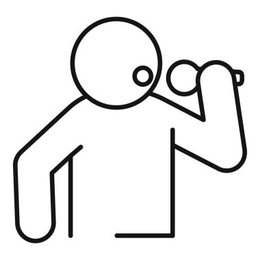 Mikrofon tutan, şarkı söyleyen bir şarkıcının taslak tarzı simgesi