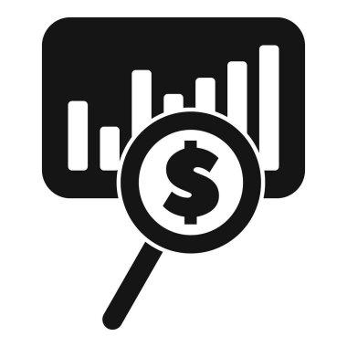 Büyüyen bir grafiği analiz eden büyüteç, finansal analizi ve yatırım fırsatlarını sembolize ediyor