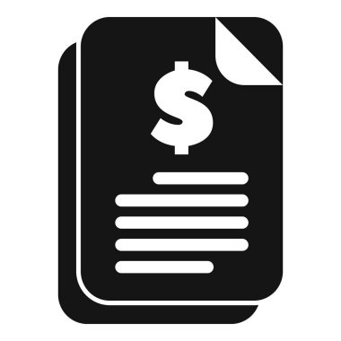 Mali veri ve iş belgelerini temsil eden bir mali raporun siyah beyaz simgesi