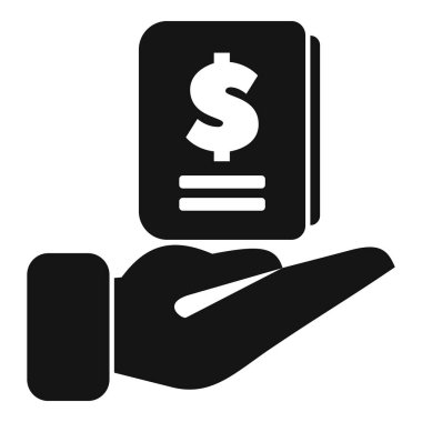 Bir dolar işaretli, mali bir anlaşma ya da yatırımı resmeden bir belgeyi elinde tutuyorsun.