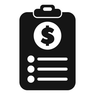 Dolar sembollü bir mali bütçe gösteren bir panonun siyah beyaz simgesi