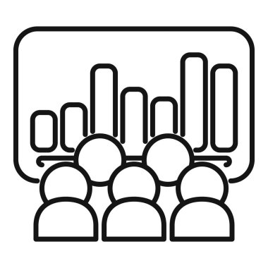 Bir grup iş adamı büyüyen bir bar çizelgesi sunumunu izliyor.