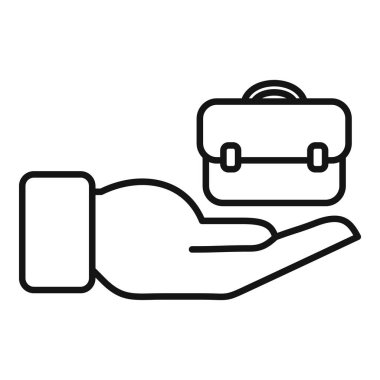 Elinde evrak çantası olan bir iş adamı, yeni bir iş fırsatı sunuyor.