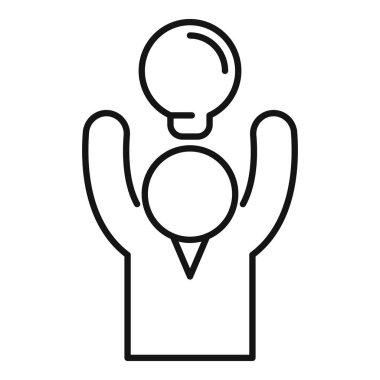 Bir iş adamının kollarını kafasının üstünde ampulle kaldırması yeni bir fikri simgeliyor.