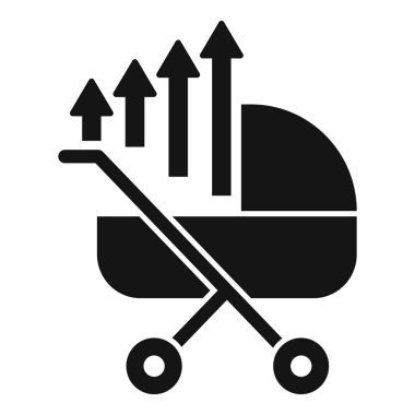 Finansal okları olan bebek arabası büyüyen doğum oranını gösteriyor.