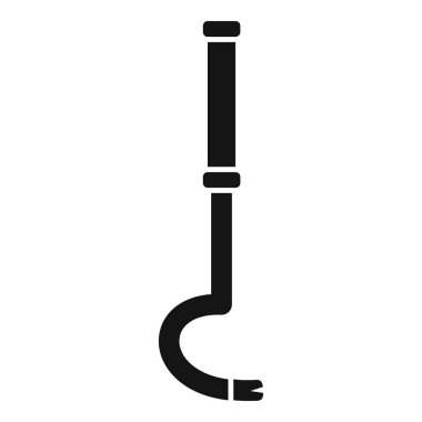 Siyah bir levye silueti, genellikle çivi çekmek ve yıkmak için kullanılan bir araçtır.