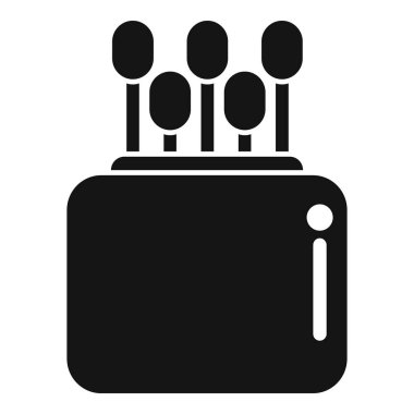 Manikür araçları için uv sterilizatörü için siyah katı simge, basit şekilde vektör illüstrasyonu