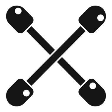 Çapraz lastik levyesinin siyah silueti, araba bakımını ve yol yardımını temsil eden basit bir ikon.