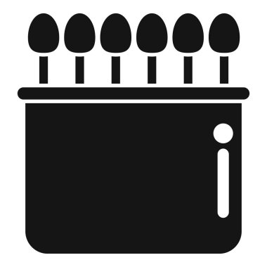 Bir konteynırda duran diş yanıklarının siyah katı simgesi