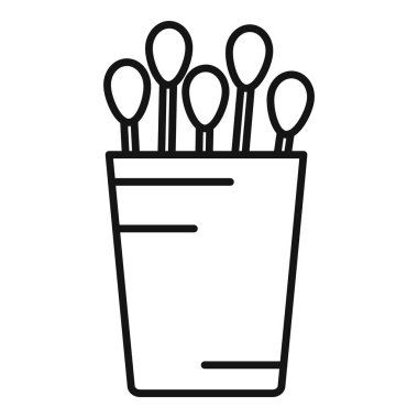 Kişisel hijyen ve sağlık hizmetlerini temsil eden pamuk tomurcuklarının basit bir simgesi.