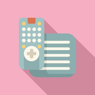 TV en üstteki kutu alıcısını ve uzaktan kumandayı pembe arkaplan üzerine ayarla