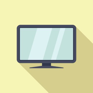 Boş ekranlı modern TV seti bir standın üzerinde duruyor, teknoloji ve ev eğlencesi gibi kavramları temsil ediyor