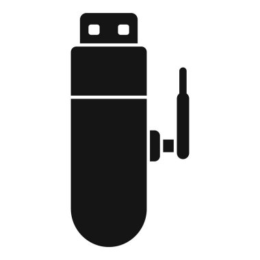 usb wifi adaptörü için internet erişimi sağlayan siyah kabartma simgesi
