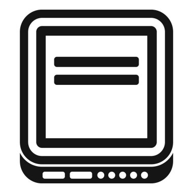 Bir e-okuyucunun dijital okuma için mükemmel bir kitap gösteren siyah beyaz simgesi