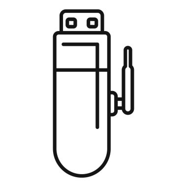 Sabit bir internet bağlantısı sağlayan usb wifi adaptörünün basit satır simgesi