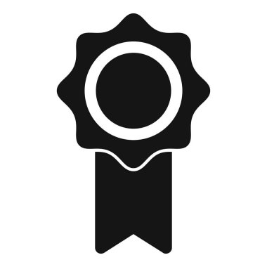 Kurdeleli boş bir garanti mührünün siyah simgesi