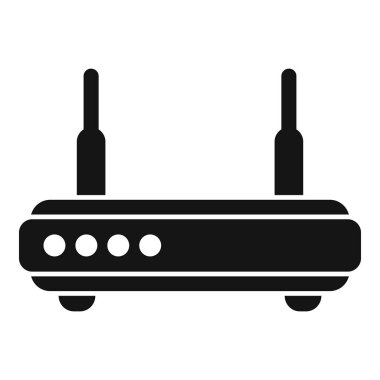 İnternet sağlayan iki antenli basit bir yönlendirici simgesi