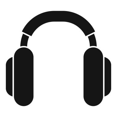 Müzik, podcast veya diğer ses içeriğini temsil eden siyah kulaklık simgesi