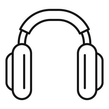 Modern kulaklıklar yüksek kaliteli ses deneyimi sunuyor, beyaz arka planda izole edilmiş, ana hatlarıyla