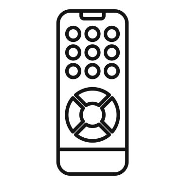 Kanalları değiştirmek için yuvarlak ped ve düğmeleri olan bir uzaktan kumandanın siyah ve beyaz simgesi