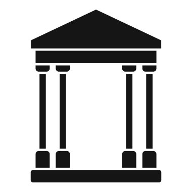 Hükümeti, üniversiteyi veya mahkemeyi temsil eden sütunları olan bir binanın basit simgesi