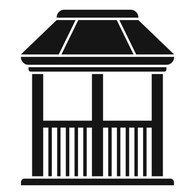 Çatısı olan bir üste duran basit bir çardak simgesi