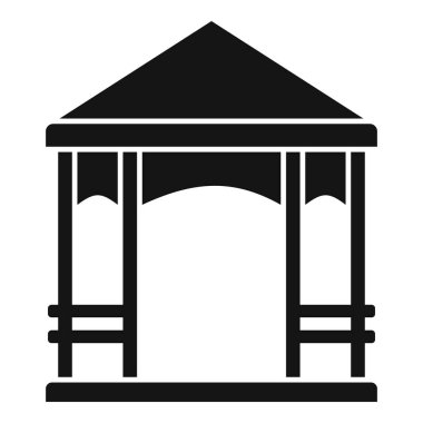 Kapalı bir pazarın basit bir simgesi satıcılara mallarını satacak bir yer sunuyor.