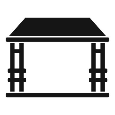 Çatıyı destekleyen ahşap kirişleri olan bir çardağın simgesi.