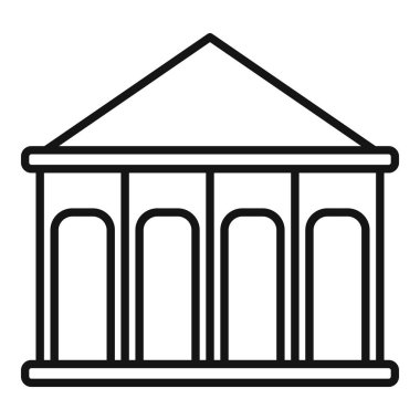 Demokrasi ve hükümeti simgeleyen basit bir parlamento binası çizimi