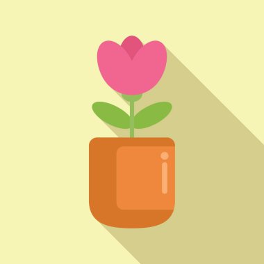 Pembe çiçek, uzun gölgeli bir tencerede yetişiyor. Doğa ve bahçe tasarımı projeleri için mükemmel.