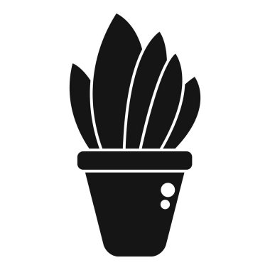 Esrar simgesinde büyüyen Aloe vera bitkisi web ve mobil tasarım için basit siyah biçim