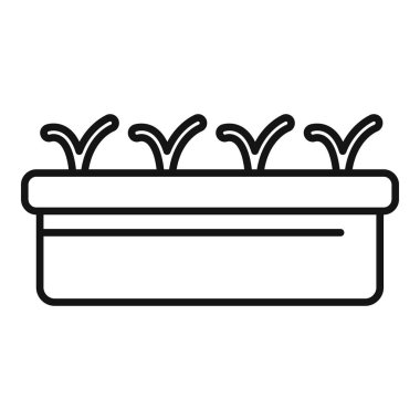 Bir tencerede yetişen otlar bahçe işlerini ve taze malzemeleri sembolize ediyor.