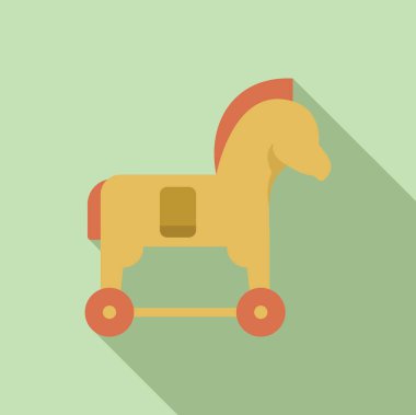 Klasik Truva atı oyuncağı tekerlekler üzerinde duruyor, çocukluk anılarını ve tarihi savaşları anımsatıyor.