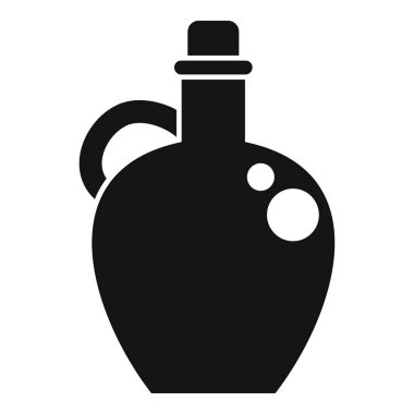 İçinde kabarcıklar olan mantar kapaklı siyah bir şişe silueti.