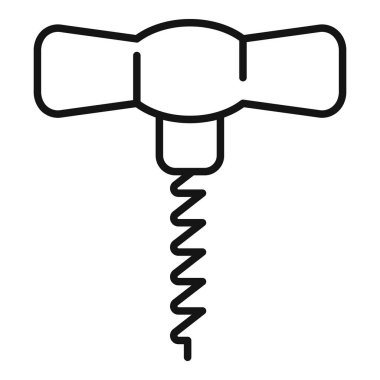 Bir şişe şarap açma kavramını temsil eden basit bir tirbuşon simgesi