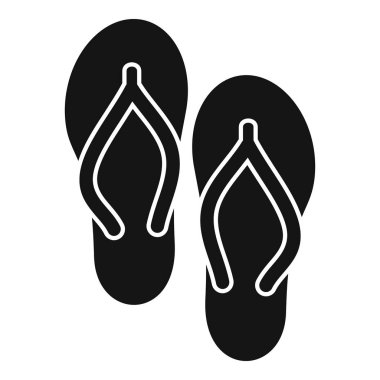Bir çift parmak arası terliğin simgesi. Yazı, tatili ya da plajda dinlendirici bir günü temsil etmek için mükemmel.