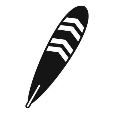 Beyaz arkaplanda izole edilmiş siyah sörf tahtası simgesi