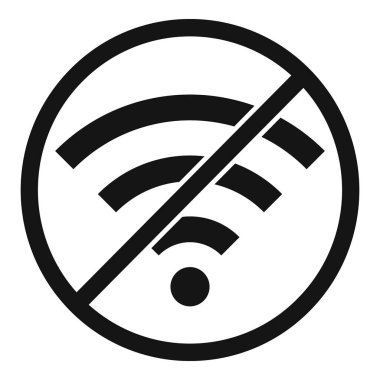 Siyah ve beyaz. İnternet bağlantısı eksikliğini gösteren kablosuz bir sembol yok.