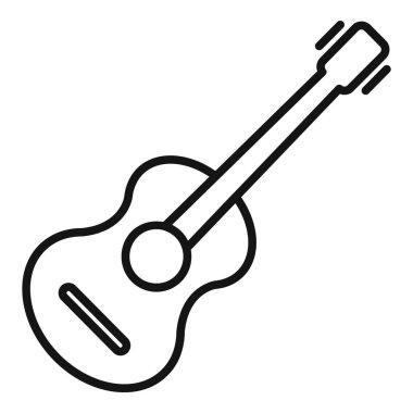 Akustik gitarın siyah ve beyaz çizgisi, müziği temsil etmek için ideal.