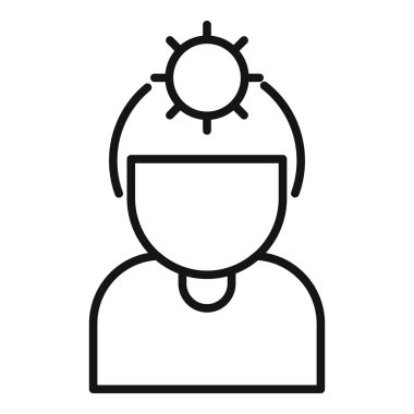 Web siteleri ve sunumlar için mükemmel bir fikri olan basit bir iş adamı simgesi