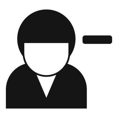 İşadamı eksi işareti simgesi ile negatif sonuç alıyor, basit biçim