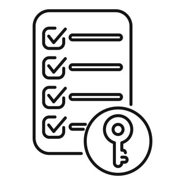 Ticari başarıyı sembolize eden anahtar bir anahtar performans göstergesi listesinin satır çizimi