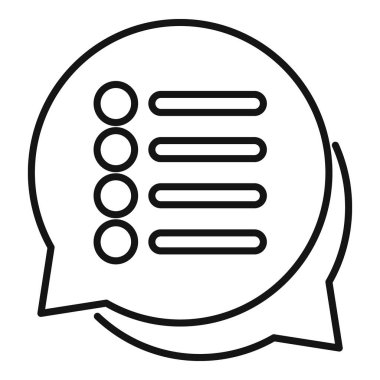 Görev yönetimi ve iletişim kavramını sembolize eden bir kontrol listesi içeren konuşma balonu