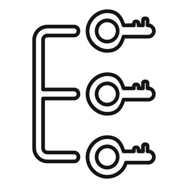 Veriye erişen anahtarların satır çizimi, çevrimiçi güvenlik ve veri koruması için parola yönetimi kavramını gözler önüne serer